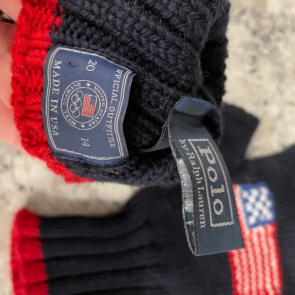 Vintage Ralph Lauren Official 2014 Olympic Wool Fingerless Team USA Gloves - Picture 5 of 7